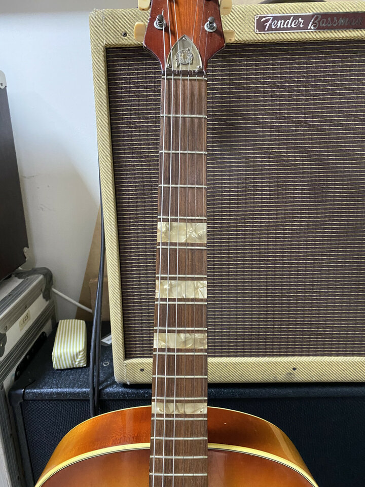 Framus Capri de 1961 con pastilla flotante y golpeador.