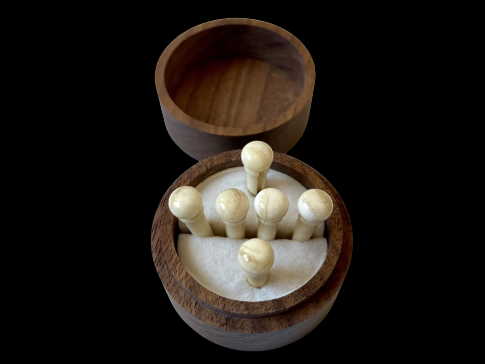 6 clavijas de puente hueso camello Goa Premium para Guitarra