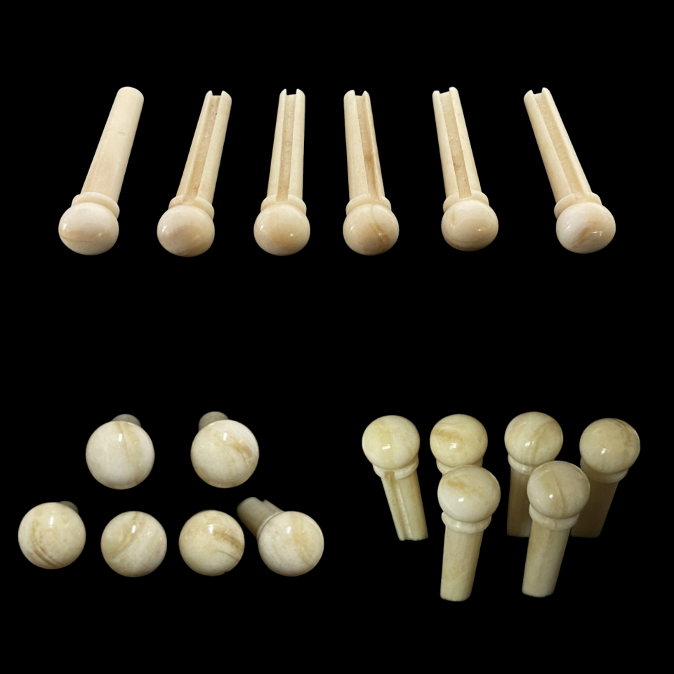 6 clavijas de puente hueso camello Goa Premium para Guitarra