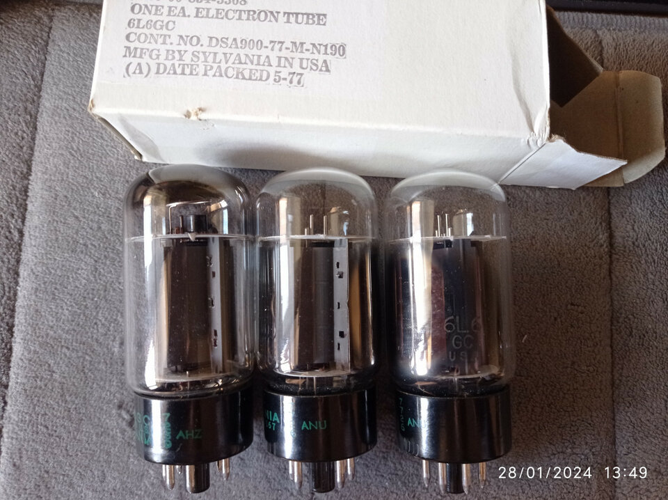 3 Válvulas Sylvania 6L6GC 7726 y 7239 NOS