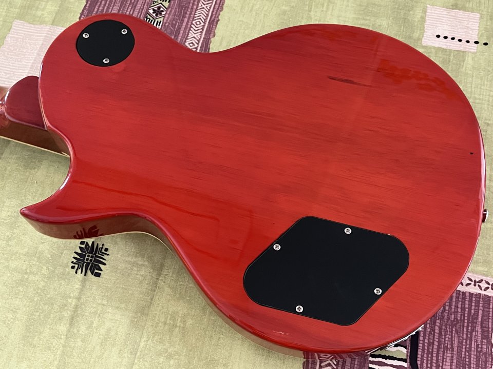 Vintage V100 Les Paul Flame Cherry Sunburst con estuche