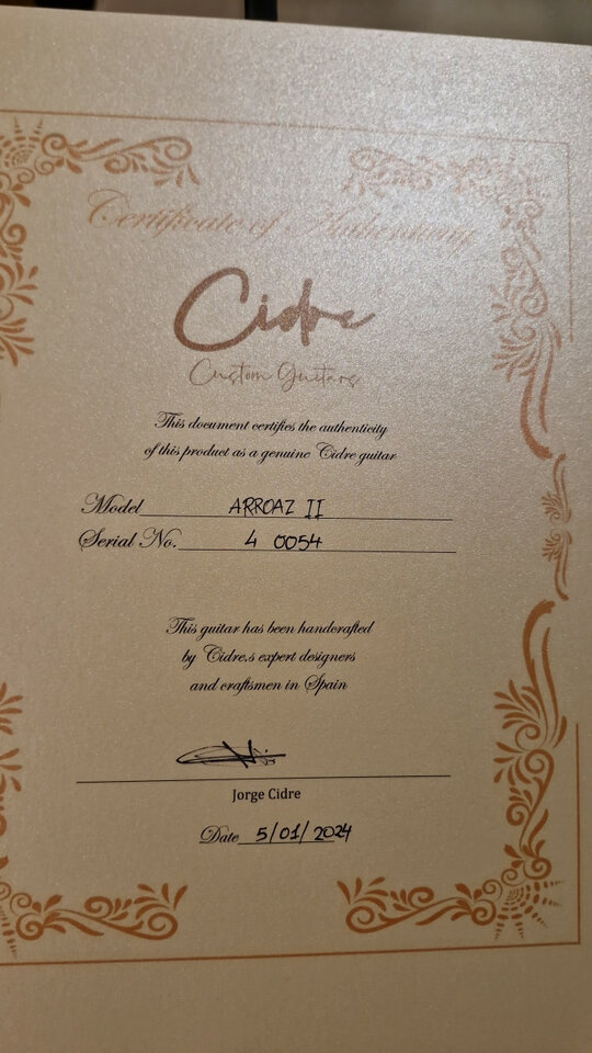 Guitarra cidre aroaz rebajo 100 euros ahora 1400