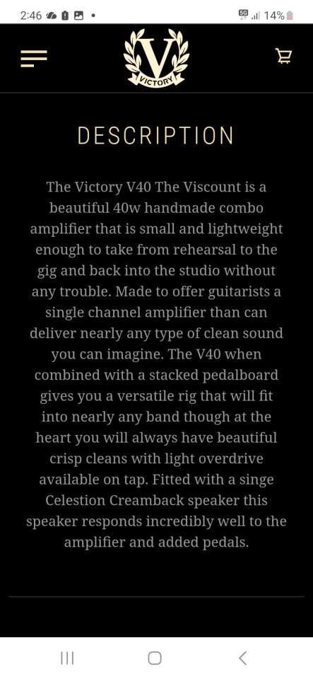 Victory The Viscount V40 combo