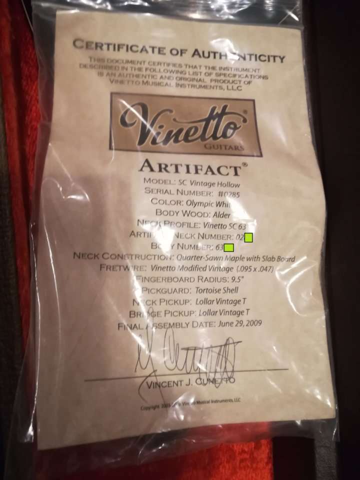 Vinetto Telecaster Thinline Artifact SC Vintage Hollow. Super precio.