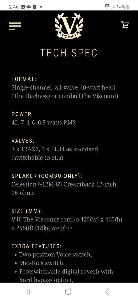 Victory The Viscount V40 combo