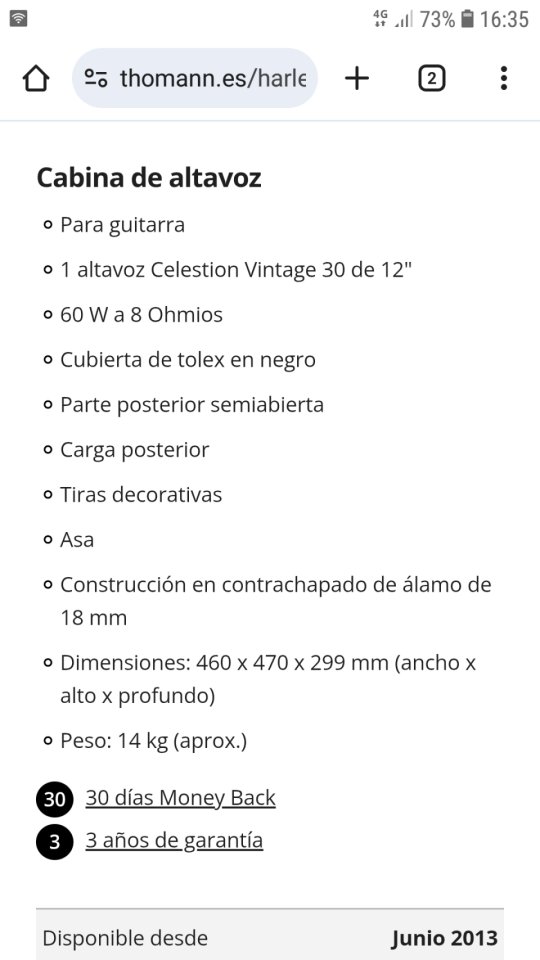 Harley Benton G112 Celestion V30 de segunda mano · Foto 10 de 10 · Valencia · 100 €
