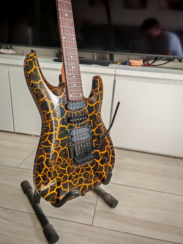 Kramer Superstrat crackle Naranja/Negro 90s