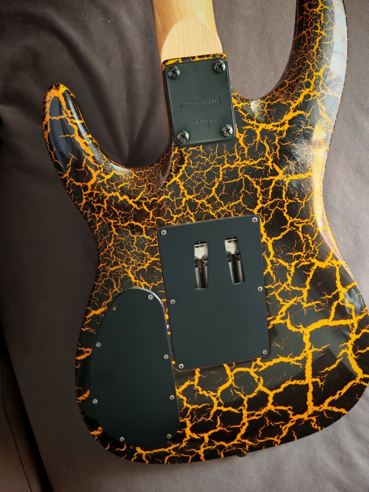 Kramer Superstrat crackle Naranja/Negro 90s