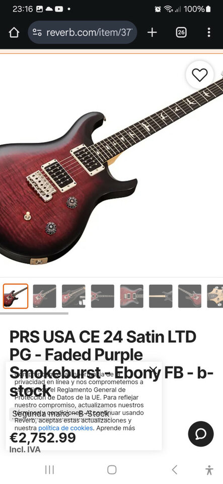 GUITARRA PRS Edición limitada