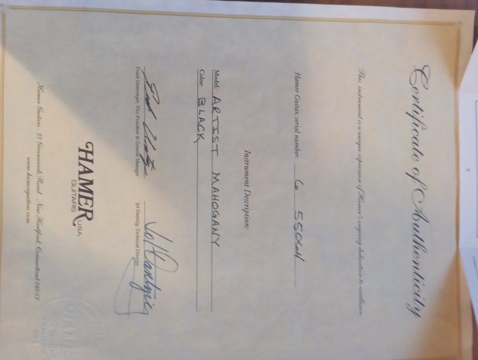 Guitarra Hamer Usa Artist