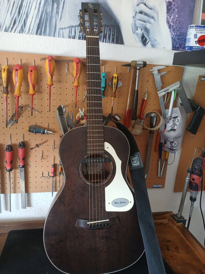 Guitarra electro acustica Baton Rouge parlor con golpeador vintage americano años 60 de segunda mano · Foto 1 de 7 · Sevilla · 170 €