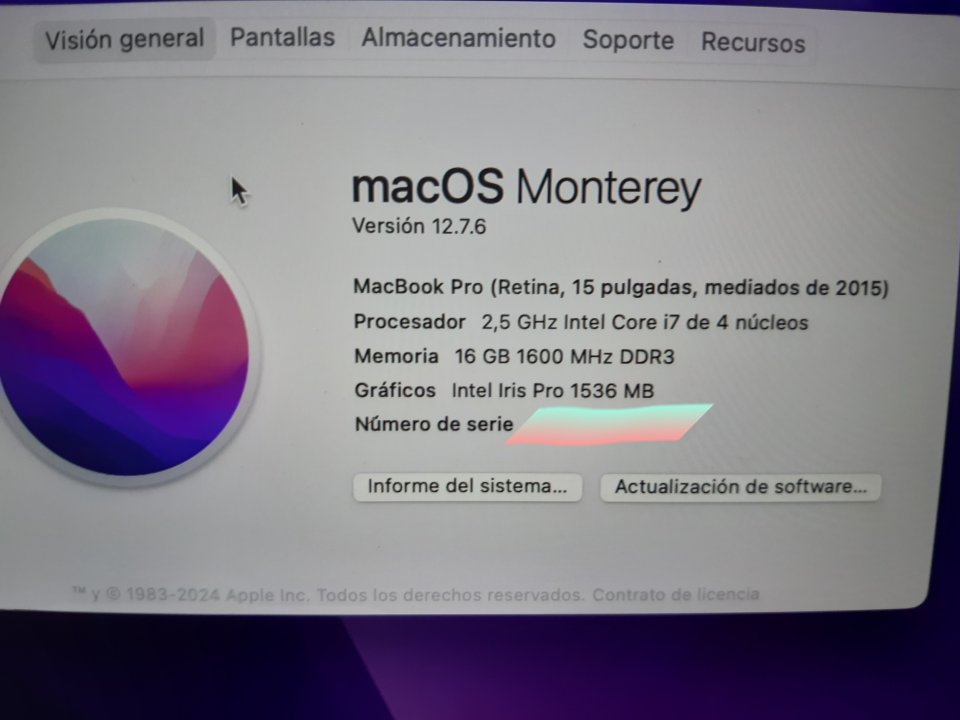 Macbook pro 15 pulgadas 2015 de segunda mano · Foto 3 de 9 · Barcelona · 450 €