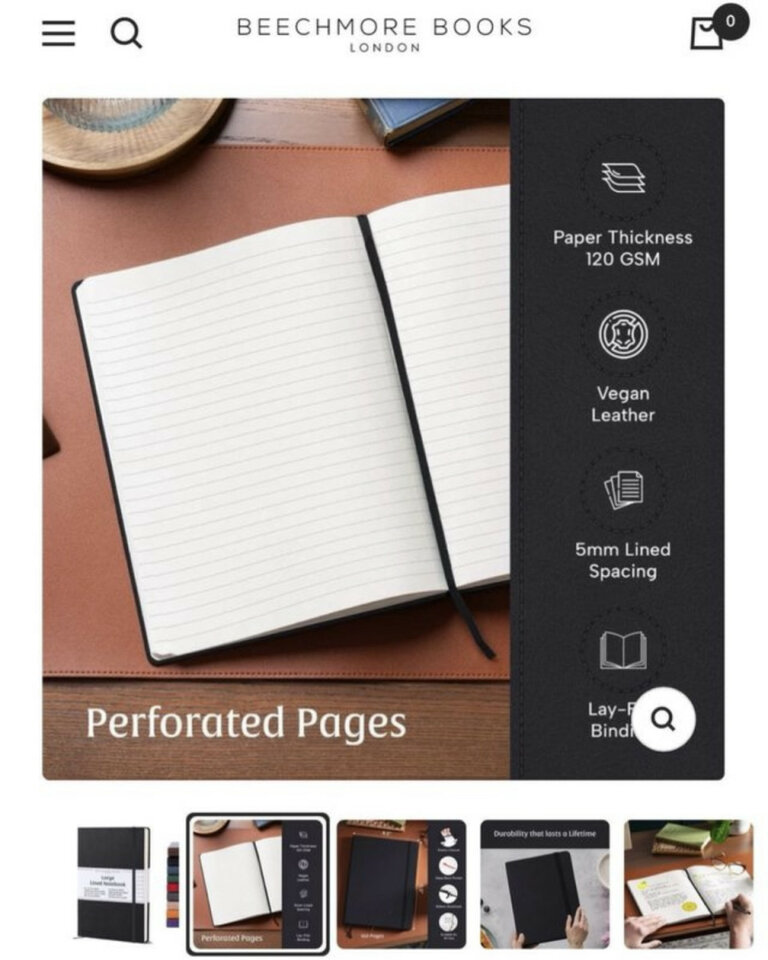 Cuadernos A4 Beechmore Negro (6 unidades sin abrir).