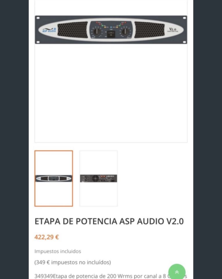 Etapa potencia estéreo ASP Audio de segunda mano · Foto 8 de 8 · A Coruña · 250 €