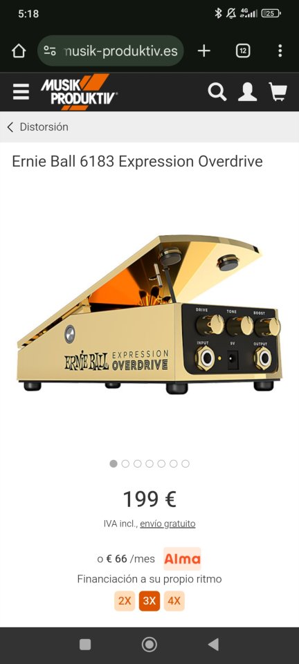 Pedales Ernie Ball Expression Overdrive y Ambient Delay