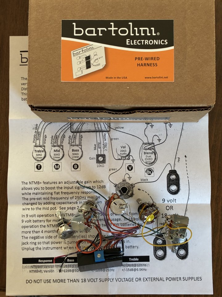 Bartolini NTMB+F preamp 5 poti -  USA