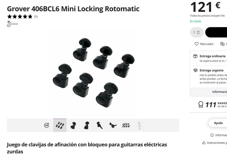 Clavijeros Grover autobloqueo para pala invertida, 6 en línea