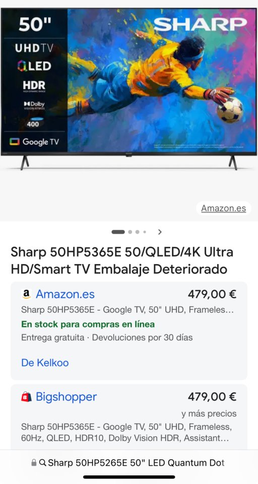 TV Sharp 4K Ultra HD Smart QLed 50” (!(PRECINTADA)) de segunda mano · Foto 1 de 7 · Valencia