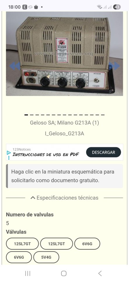 Amplififcador a valvulas geloso g213a años 50 - Para reparar