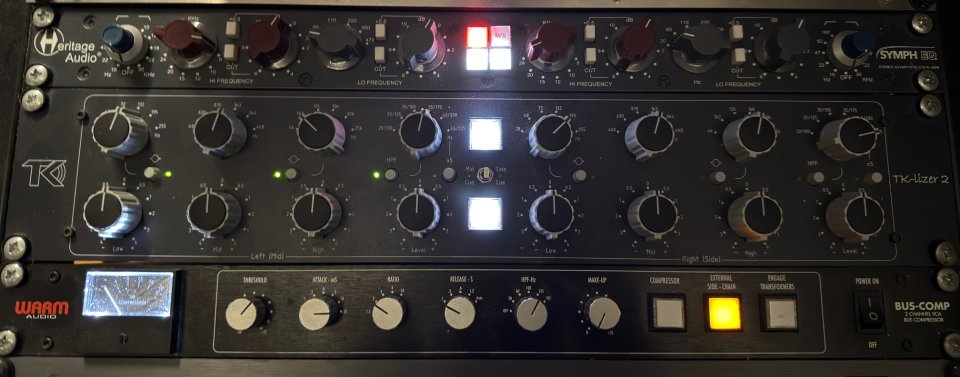 TK Lizer 2, Heritage Symph EQ, Warm Audio Bus Comp