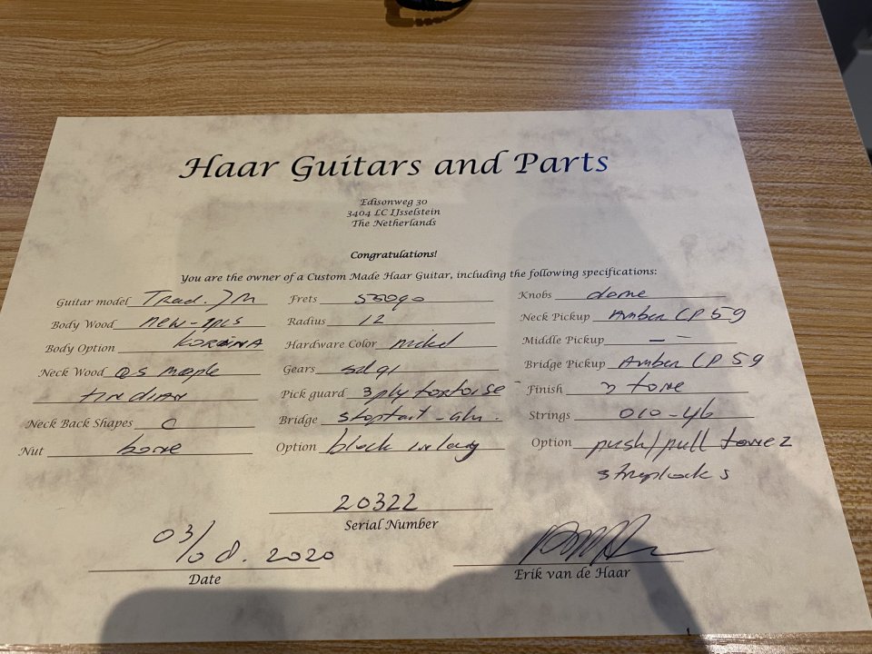 Haar traditional Jazzmaster Korina