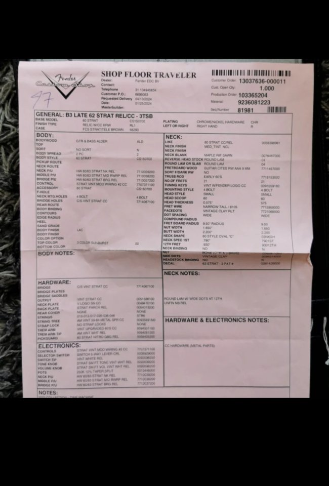 Fender stratocaster sunburts custom shop relic 62