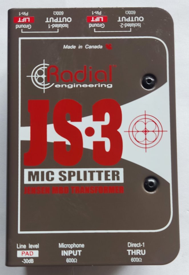 Splitter de micrófono o línea Radial JS3