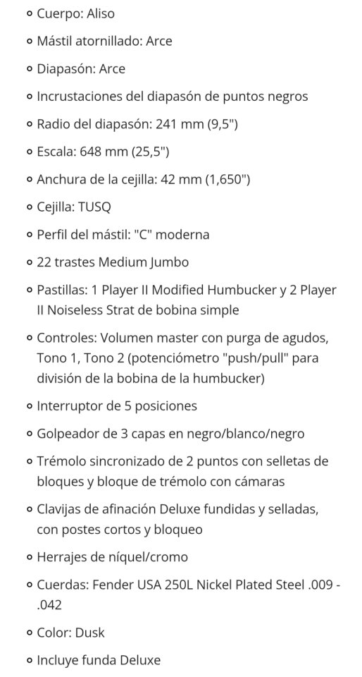 Vendo o Cambio FENDER PLAYER II MODIFIED STRATOCASTER HSS MN DUSK