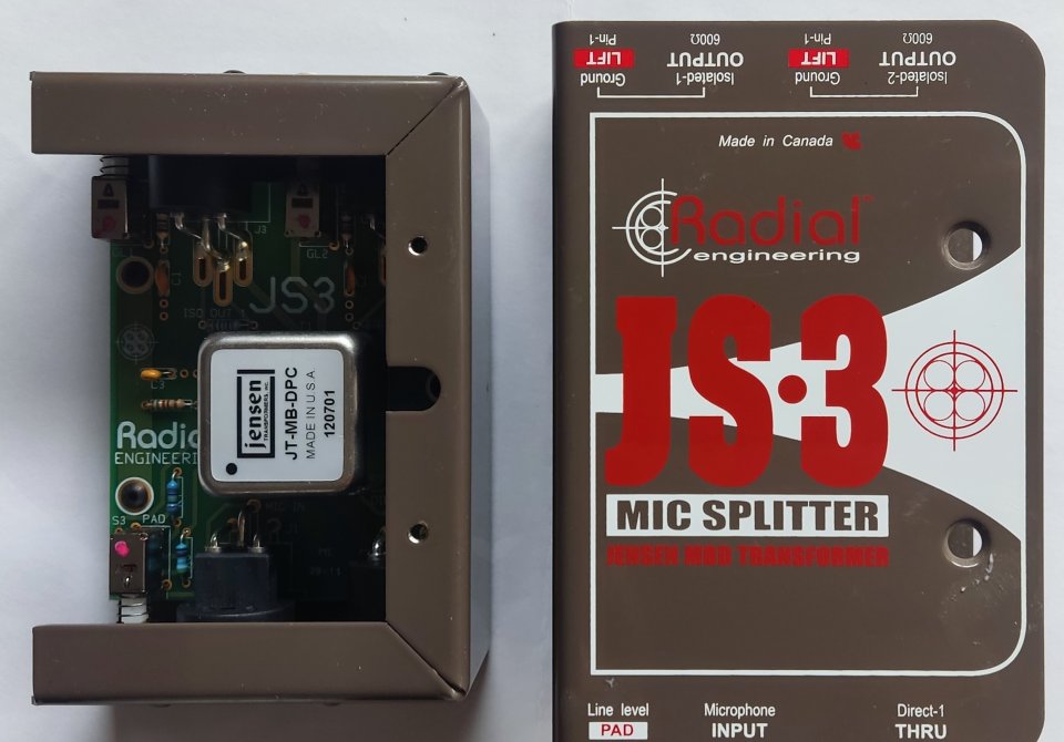 Splitter de micrófono o línea Radial JS3