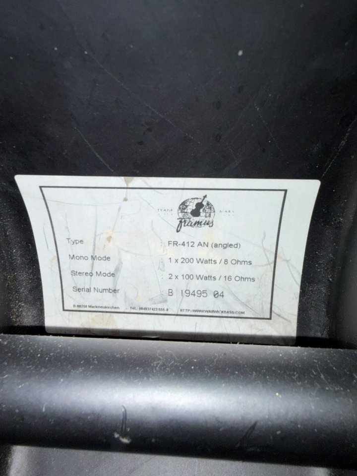 Pantalla 4x12 Framus FR-412 AN (Angled) - Celestion V30 de segunda mano · Foto 5 de 5 · Salamanca · 450 €