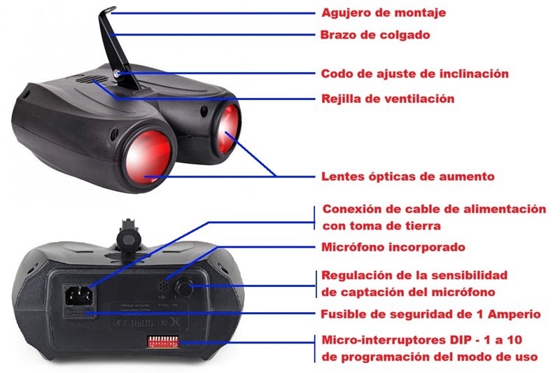 Doble proyector LED patrones de efectos dinámicos de segunda mano · Foto 5 de 9 · Cantabria · 35 €
