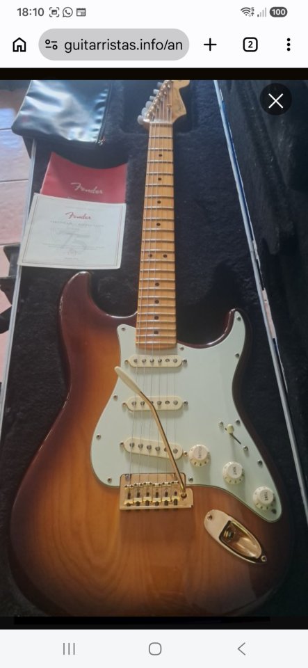 Guitarra Fender Estratocaster AM 75 Anniversary de segunda mano · Foto 1 de 10 · Cádiz · 1750 €