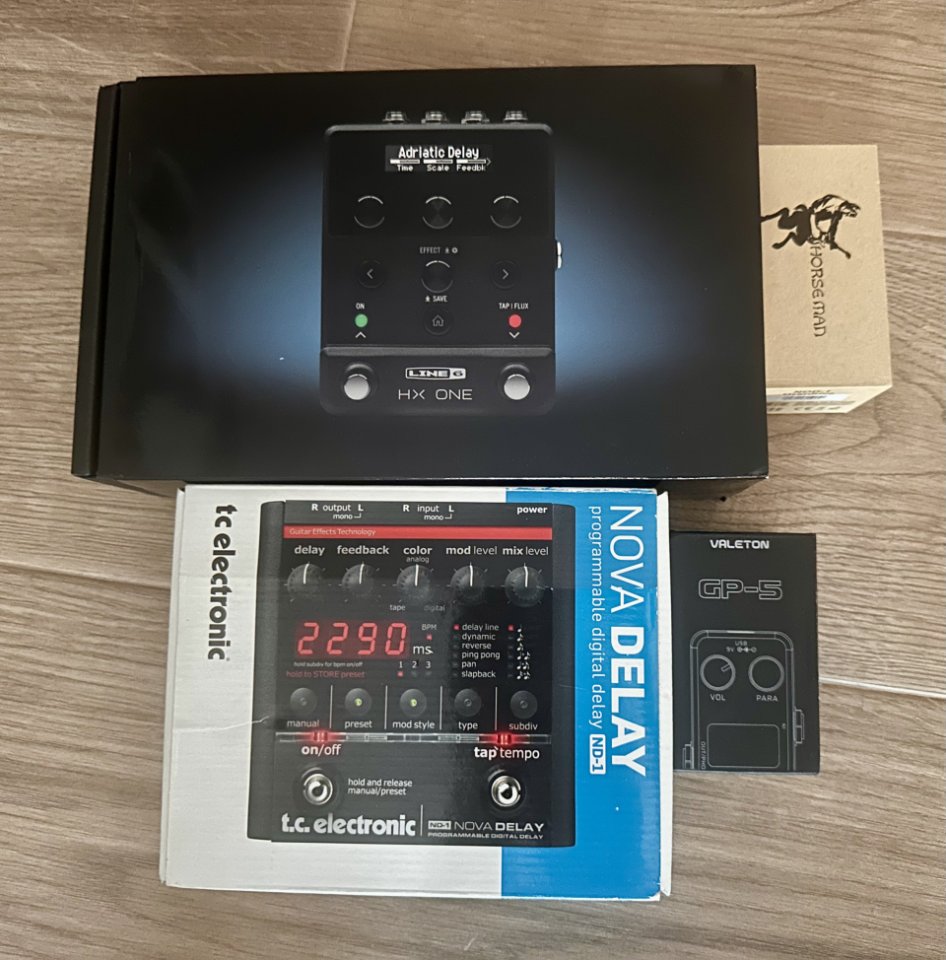Varios pedales: Valeton GP5, Nova Delay, HX One y Nux horseman de segunda mano · Foto 7 de 7 · Valencia · 35 €