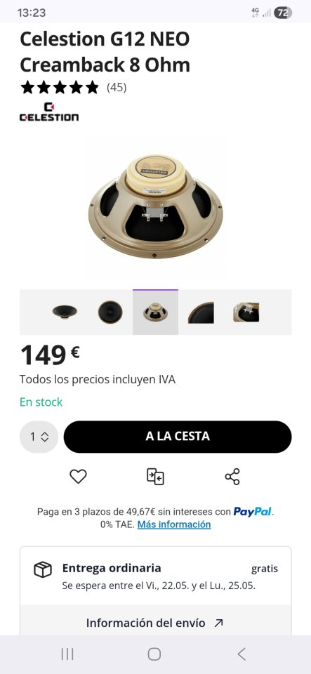 Fender Blues Delux con Celestion G12 neo Creamback de segunda mano · Foto 4 de 4 · Valencia · 600 €