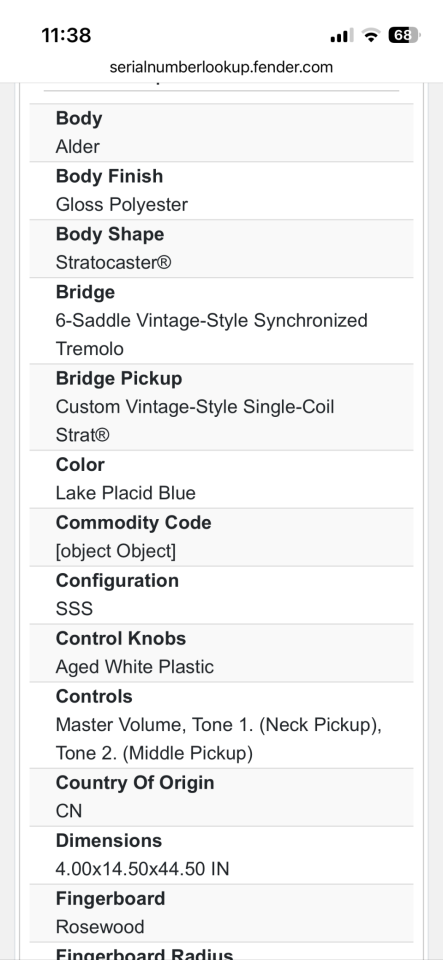 Squier Classic Vibe Stratocaster 60s LIMITADA