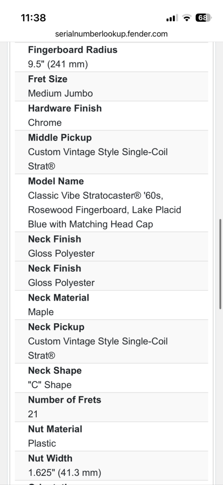 Squier Classic Vibe Stratocaster 60s LIMITADA