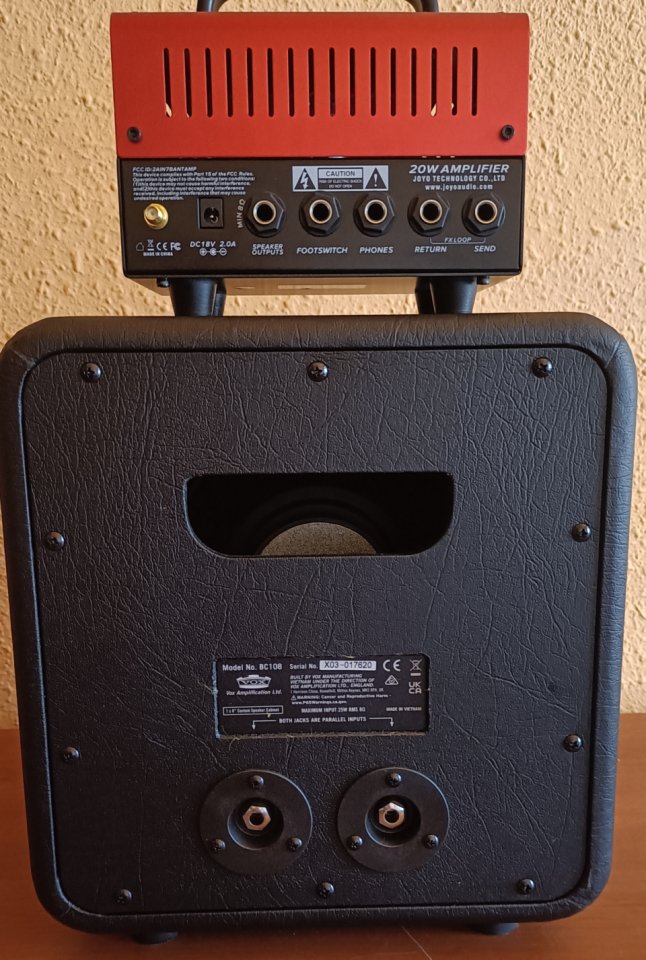 Ampli Joyo Bantamp XL Jackman II y cabina Vox,seminuevo,PORTE INCLUIDO
