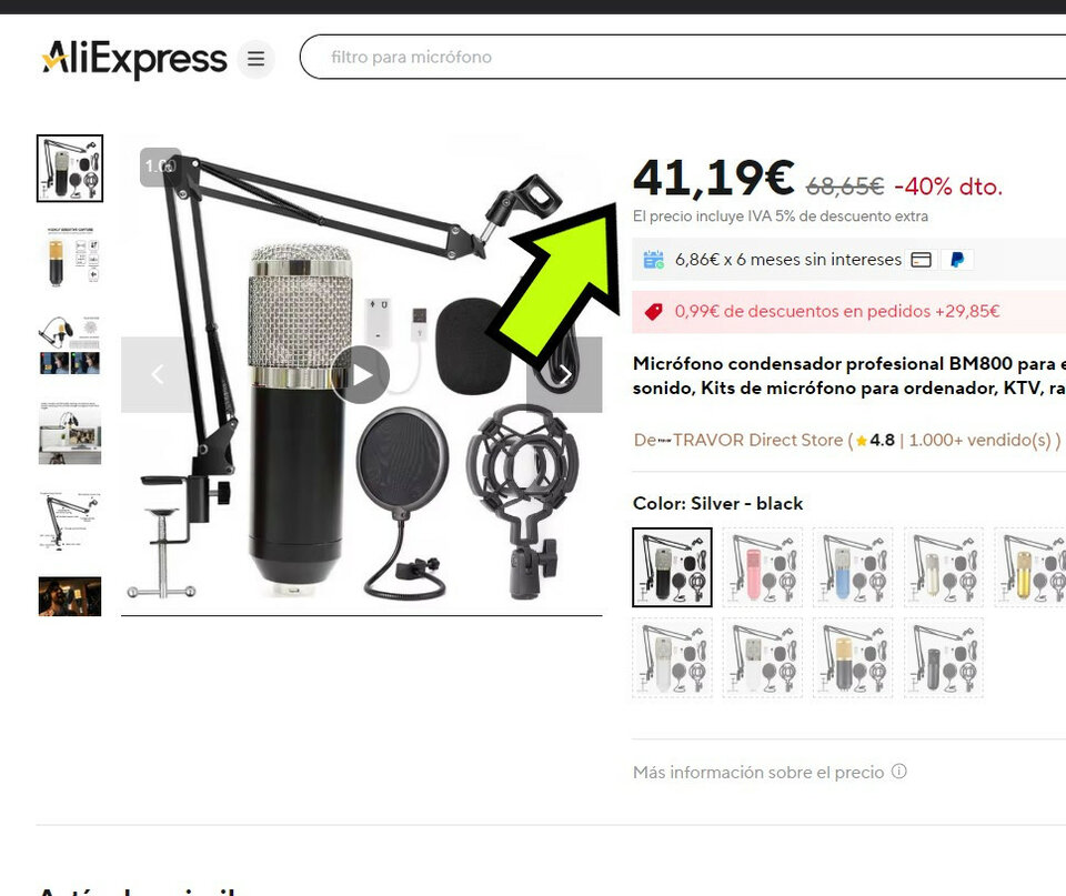 ENVÍO INCLUIDO Kit Micrófono condensador