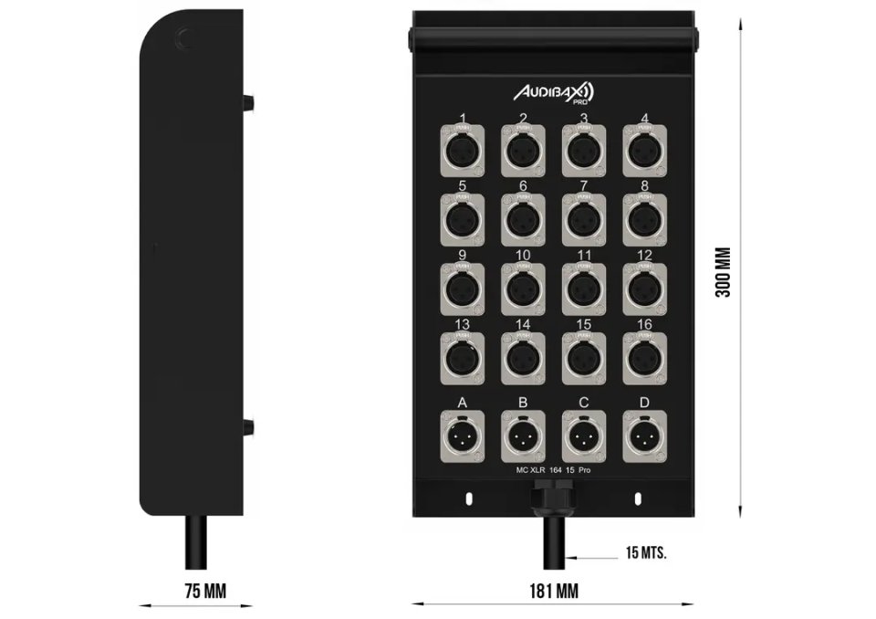 Audibax Pro MC XLR 16415 Pro 15M manguera Cajetín Escenario multicore NUEVO