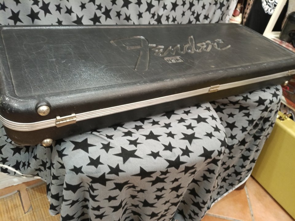 Fender USA Stratocaster / Telecaster Molded Guitar Case Late 1970s Early 1980's Black USA.