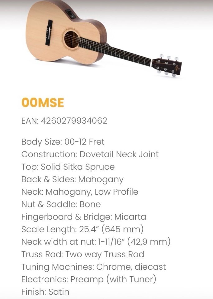 ACUSTICA SIGMA 00MSE+ de segunda mano · Foto 6 de 6 · Sevilla · 275 €