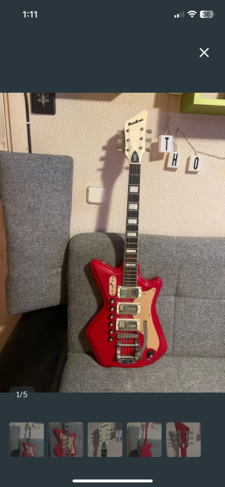 Guitarra Airline by Eastwood Roja de segunda mano · Foto 1 de 5 · Madrid · 750 €