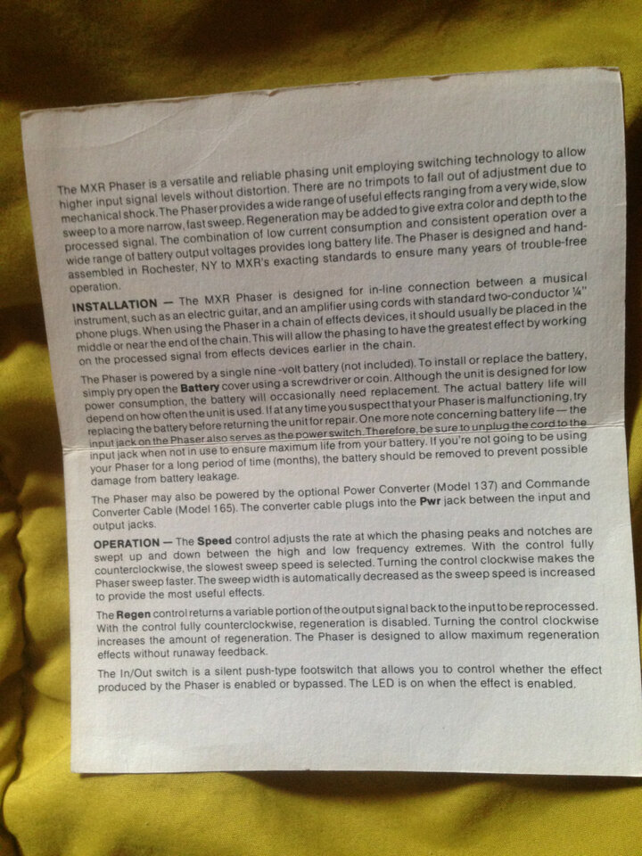 MXR M161 Phaser vintage