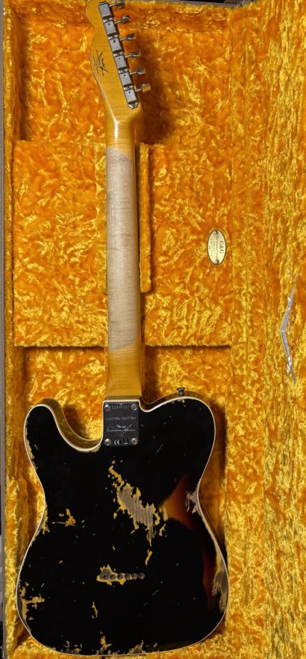 Fender Telecaster Custom Shop 60s Heavy Relic HS Black over Sunburst