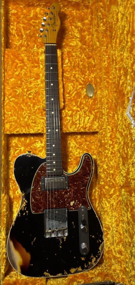 Fender Telecaster Custom Shop 60s Heavy Relic HS Black over Sunburst