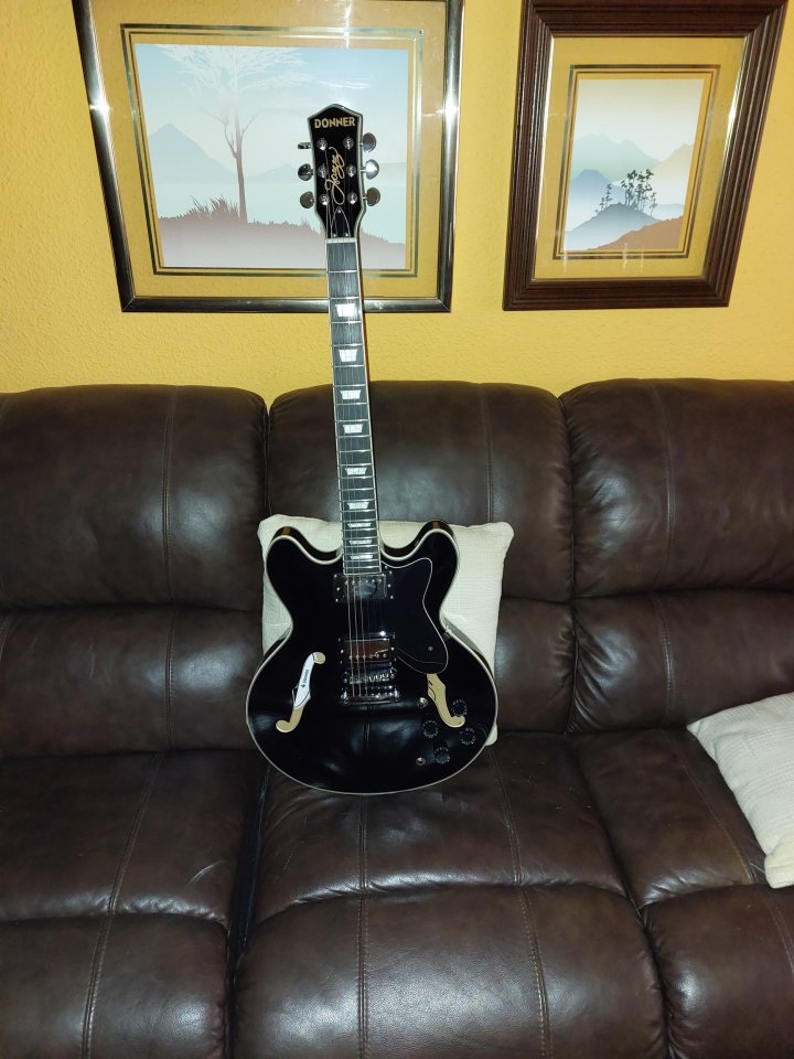NOVEDAD GUITARRA JAZZ DONNER DJP-1000 - color Negro de segunda mano · Foto 1 de 7 · Málaga · 235 €