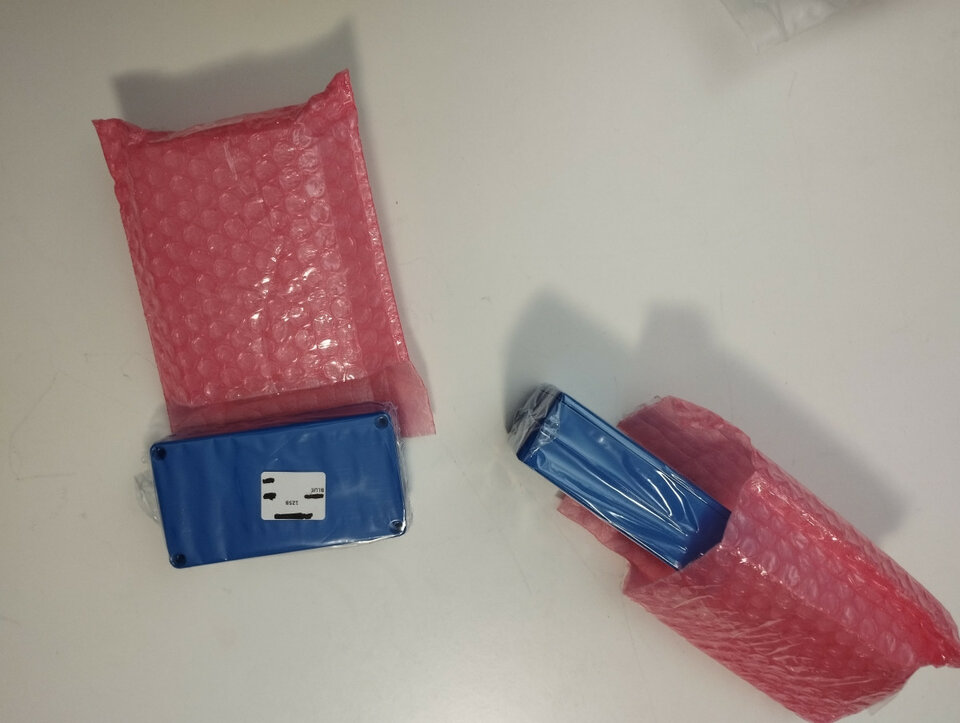 Cajas 125B para pedales - color azul