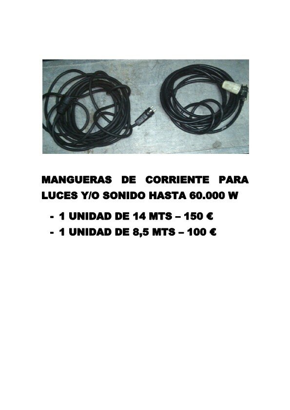 Cables para guitarra-pantallas-micros y mangueras de luz y sonido
