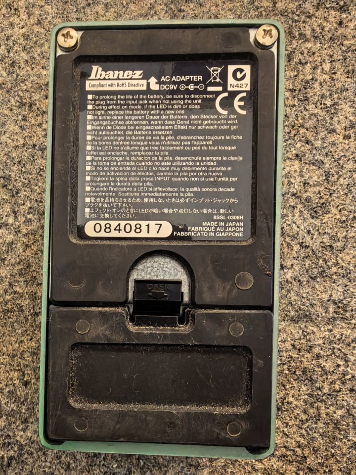 Ibanez Tube Screamer TS808 (Made in Japan) + Cable Conversor + Pila