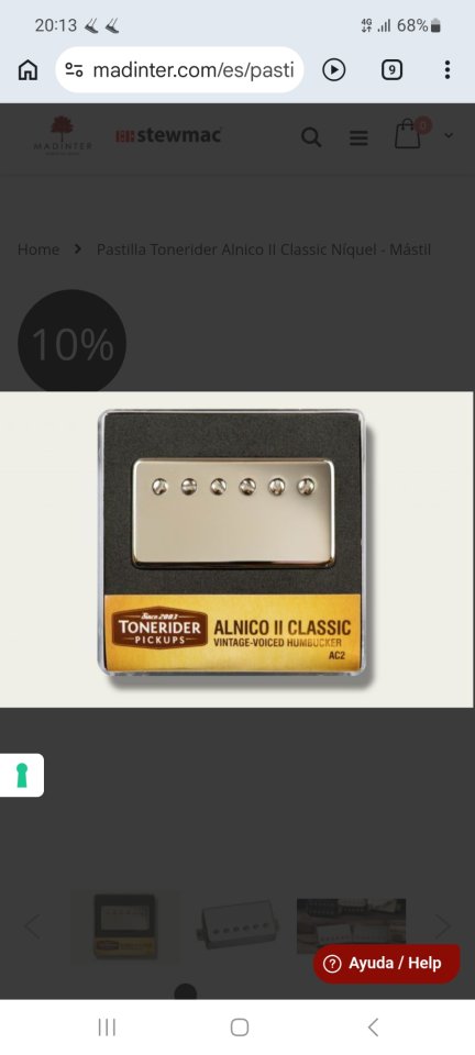 Set humbucker tonerider alnico II classic de segunda mano · Madrid · 75 €